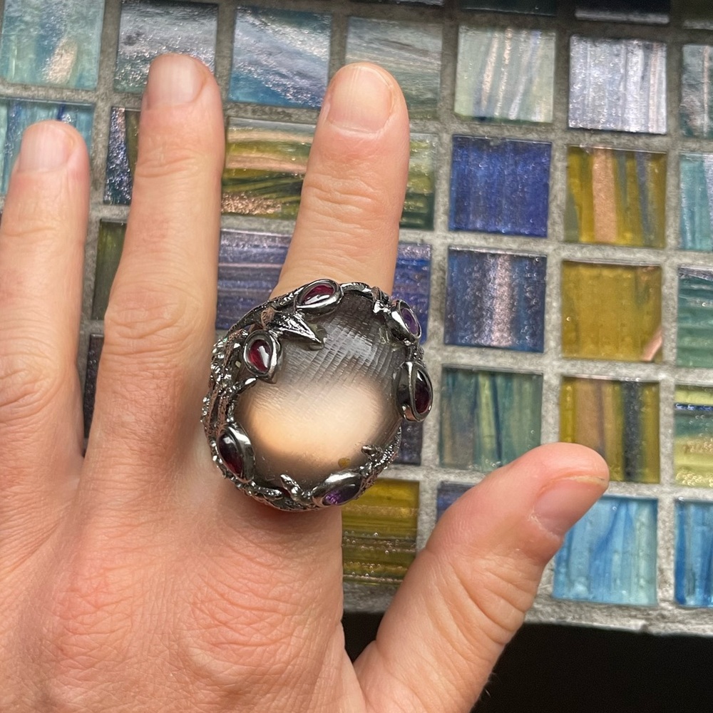 Alexis Bittar extra large cocktail ring. Unisex